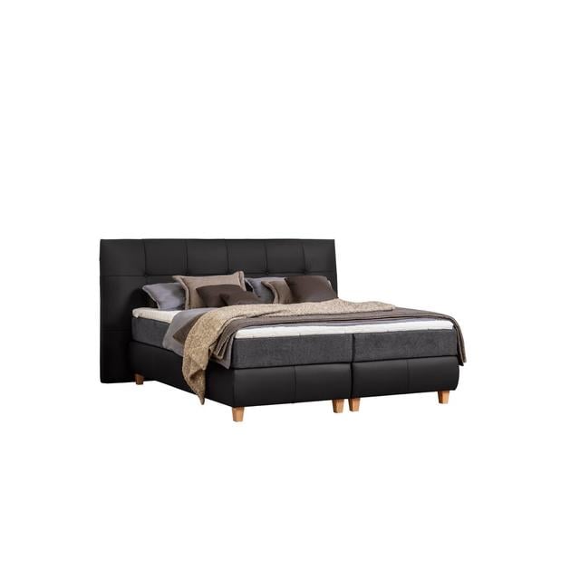 Boxspringbett Loana mit Topper ADA Trendline Farbe: Schwarz, Härtegrad der Matratze: H2: ca. 60 bis 80 kg, Größe: 160 x 200 cm on Productcaster.