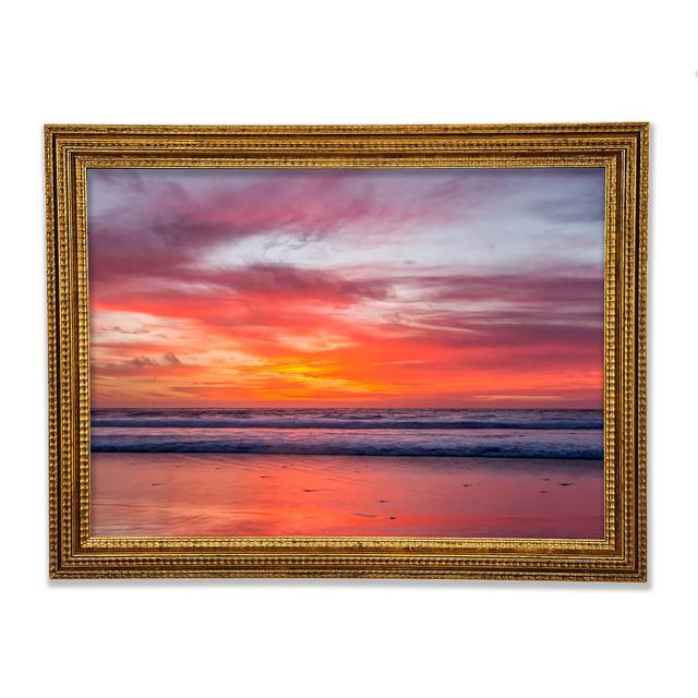 Sunset Ocean Framed Print Highland Dunes Size: 42cm H x 59.7cm W on Productcaster.