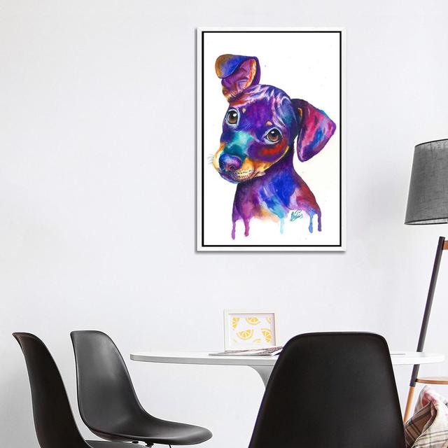 Colorio Pincher von Yubis Guzman - Galerie-verpackte Leinwand Giclée ClassicLiving Größe: 101,6 cm H x 66,04 cm B, Format: Weiß gerahmt on Productcaster.