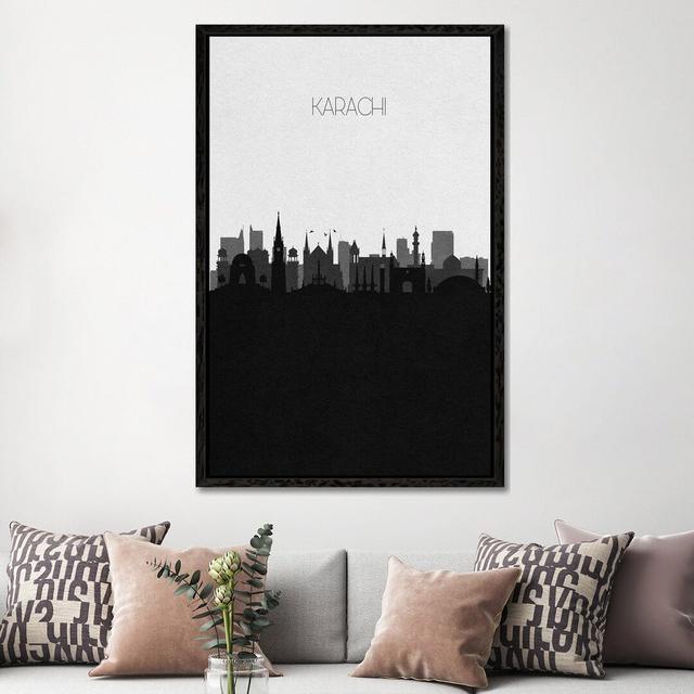 Karachi, Pakistan City Skyline by Ayse Deniz Akerman - Print on Canvas iCanvas Size: 101.6cm H x 66.04cm W x 3.81cm D, Format: Black Framed Canvas on Productcaster.