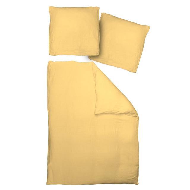 Étienne Duvet Cover Set Latitude Run Size: 155 x 200 cm - 1 Pillowcase (80 x 80 cm), Colour: Dark yellow on Productcaster.