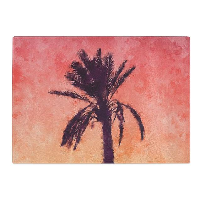 Tempered Glass Summertime Palm Tree Chopping Board East Urban Home Size: 20 cm x 28.5 cm on Productcaster.