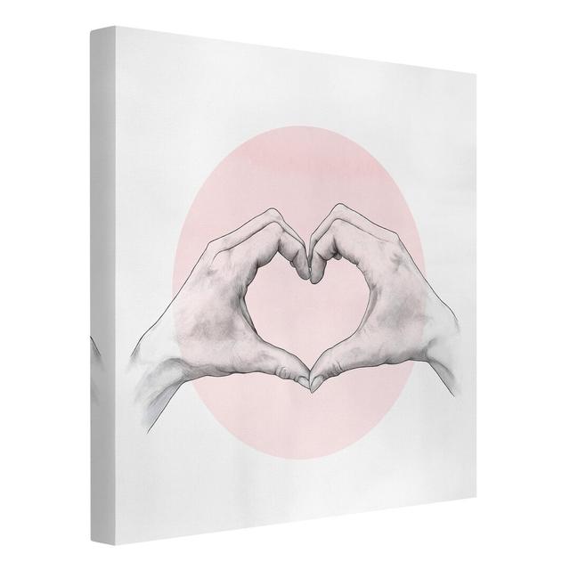 Illustration Heart Hands by Laura Graves - Wrapped Canvas Graphic Art Rosalind Wheeler on Productcaster.