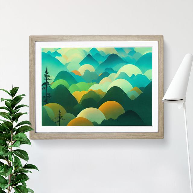 Japanese Forest - Picture Frame Graphic Art Alpen Home Size: 46cm H x 64cm W x 2cm D, Frame Colour: Oak on Productcaster.