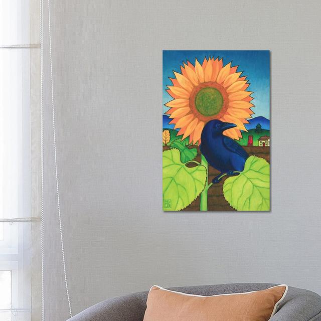 Crow in the Garden by Stacey Neumiller - Wrapped Canvas Art Prints Brambly Cottage Size: 66.04cm H x 45.72cm W x 3.81cm D on Productcaster.