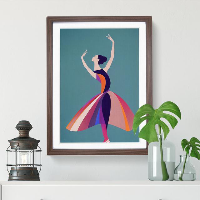 Pop Art Ballerina No.5 - Single Picture Frame Print Fairmont Park Frame Colour: Walnut Framed, Size: 64cm H x 46cm W x 2cm D on Productcaster.