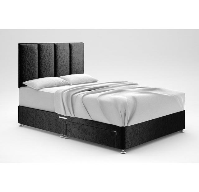 Bendooragh Divan Base 17 Stories Size: King (5'), Colour: Black, Storage Type: 2 Drawers on Productcaster.