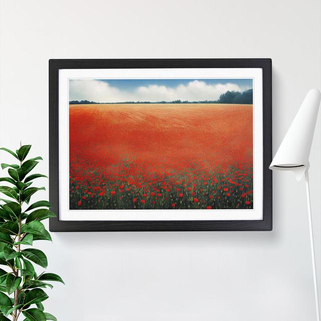 Legendary Poppy Field Flowers - Picture Frame Graphic Art 17 Stories Size: 46cm H x 64cm W x 2cm D, Frame Colour: Black Framed on Productcaster.