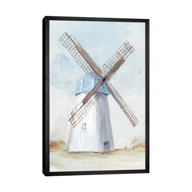 Blue Windmill I by Isabelle Z - Graphic Art Print on Canvas Ebern Designs Format: Black Framed, Size: 66.04cm H x 45.72cm W x 3.81cm D on Productcaster.