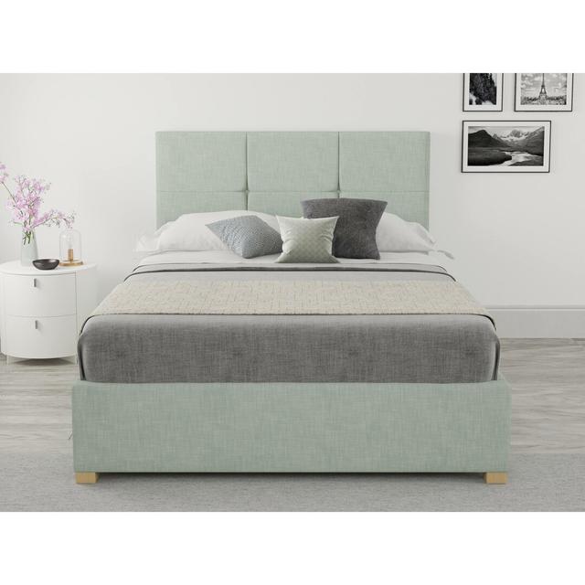 Moyers Upholstered Ottoman Bed Brayden Studio Colour: Nile Green, Size: Kingsize (5') on Productcaster.