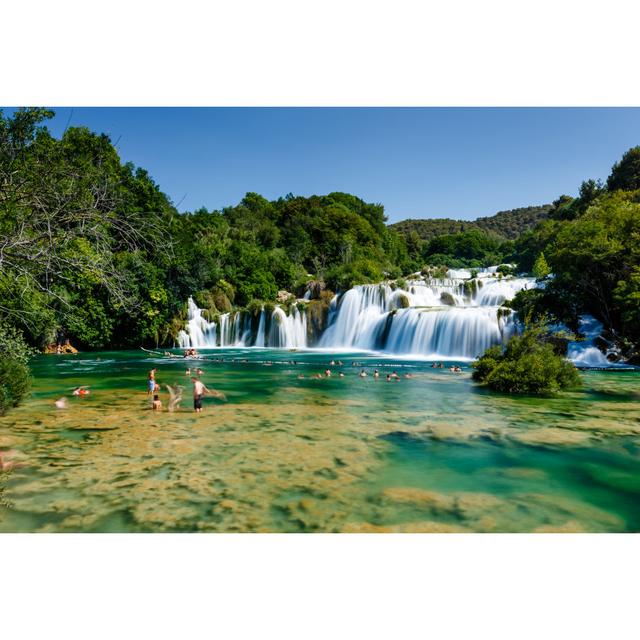 Cascade of Waterfalls - Wrapped Canvas Photograph Alpen Home Size: 51cm H x 76cm W on Productcaster.