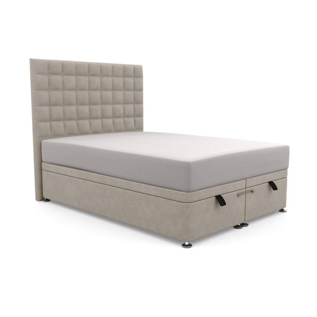 Hart Bridgeholme Upholstered Ottoman Bed Canora Grey Size: Small Double (4'), Upholstery Material: Linen, Upholstery Colour: Sand on Productcaster.