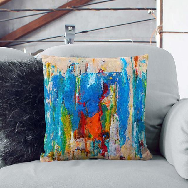 Abstract Art Painting Vol.291 by S.Johnson Cushion with Filling East Urban Home Size: 40 x 40 cm on Productcaster.