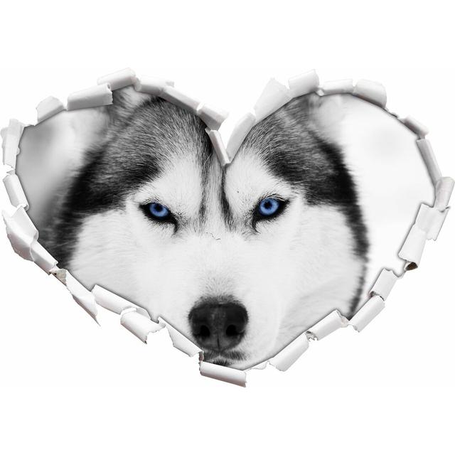 Wandtattoo Husky mit blauen Augen East Urban Home Größe: 43,5 cm H x 62 cm B x 0,02 cm T on Productcaster.