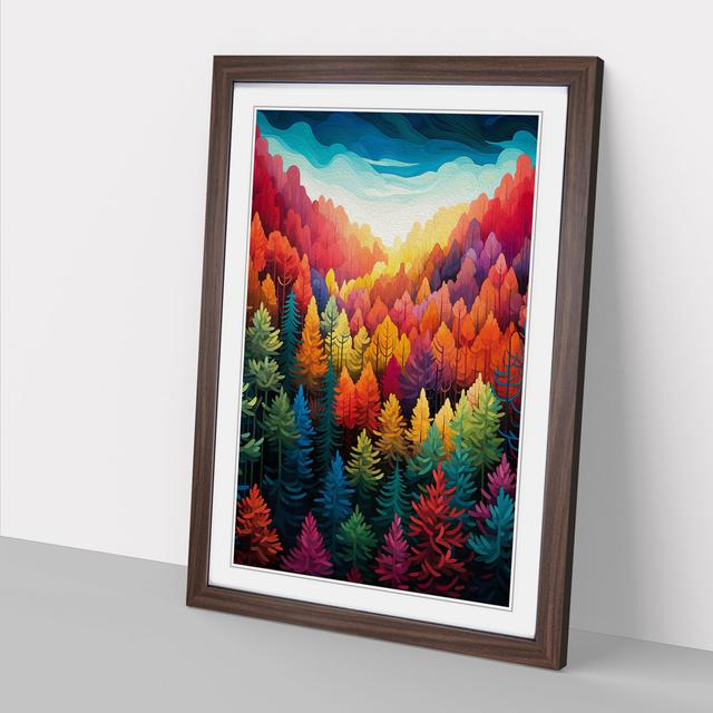 Forest Colour Field Alpen Home Format: Walnut Framed, Size: 34cm H x 25cm W on Productcaster.