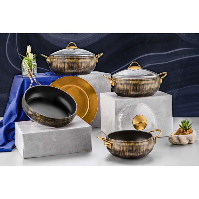 Elmhur Collection 7-piece Non-stick Granite Cookware Set (gold) Belfry Kitchen Colour: Copper on Productcaster.