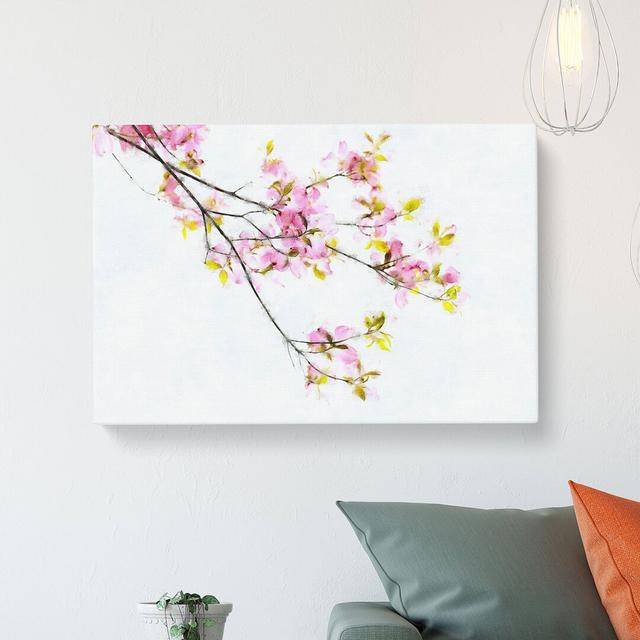 Beauty Of A Pink Cherry Blossom Tree Painting - Wrapped Canvas Graphic Art East Urban Home Size: 35cm H x 50cm W x 3cm D on Productcaster.