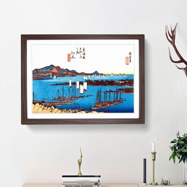 Ejiri by Utagawa Hiroshige - Picture Frame Painting Print East Urban Home Size: 48cm H x 65cm W x 2cm D, Frame Option: Walnut Framed on Productcaster.