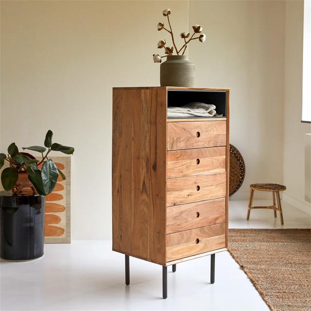 Maislynn Solid Wood 5 - Drawer Rectangle Accent Chest Ebern Designs on Productcaster.