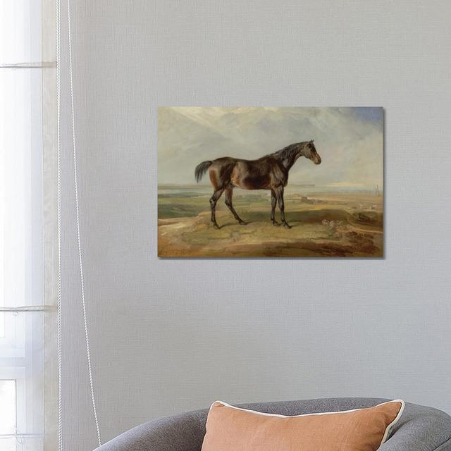 Dr. Syntax, A Bay Racehorse, Standing In A Coastal Landscape, An Estuary Beyond by James Ward - Wrapped Canvas Painting Natur Pur Size: 45.72cm H x 66 on Productcaster.