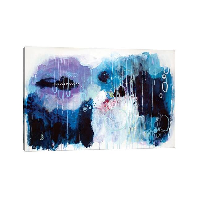 Blue Affection by Misako Chida - Wrapped Canvas Painting Metro Lane Size: 30.48cm H x 45.72cm W x 1.91cm D on Productcaster.