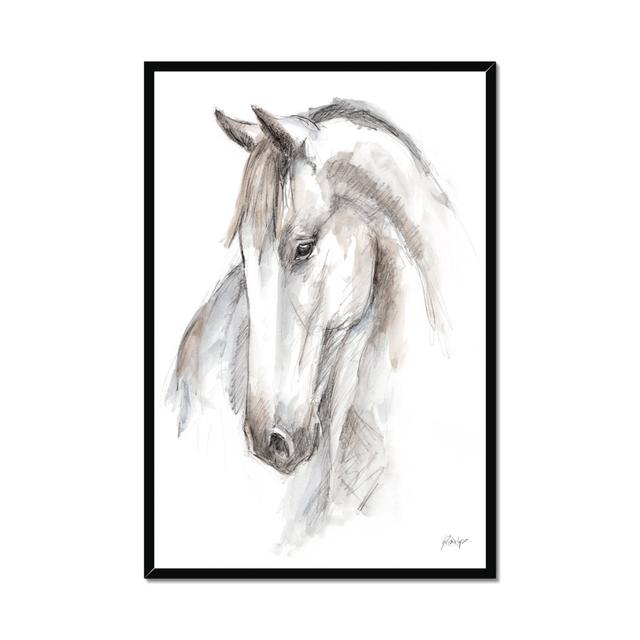 Equine Study II by Ethan Harper - Drawing Print Fernleaf Format: Black Framed Paper Print, Size: 95cm H x 65cm W on Productcaster.