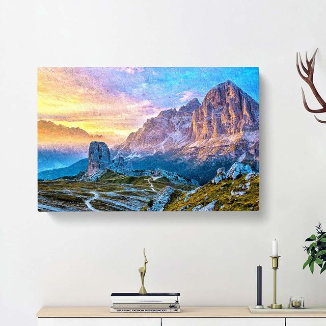 Mountain View - Wrapped Canvas Painting Print East Urban Home Size: 40cm H x 60cm W x 3cm D on Productcaster.