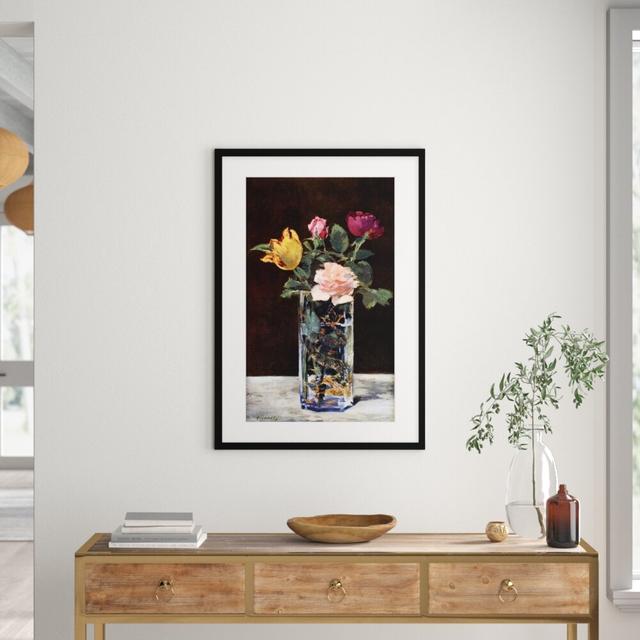 'Still Life with Roses and Tulips in a Dragon Vase' by Edouard Manet Painting East Urban Home Size: 100 cm H x 70 cm W x 2.3 cm D, Format: Framed Pape on Productcaster.