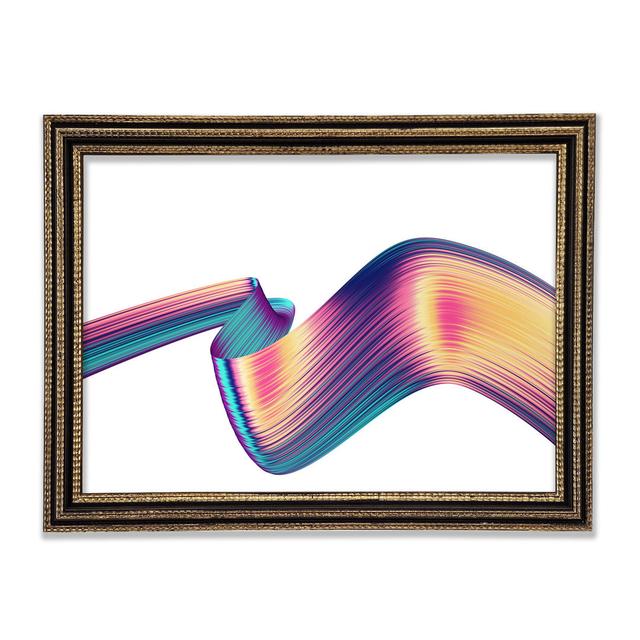 Colour Ribbon Moving Framed Print Ivy Bronx Size: 59.7cm H x 84.1cm W x 3cm D, Format: Black Gold Framed Paper on Productcaster.