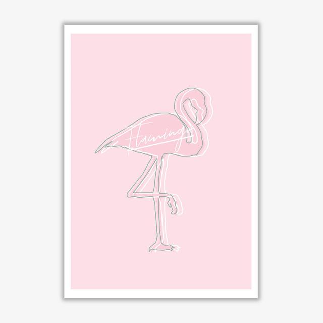 'Flamingo' Painting East Urban Home Size: 85 cm H x 60 cm W x 1 cm D, Format: No Frame on Productcaster.