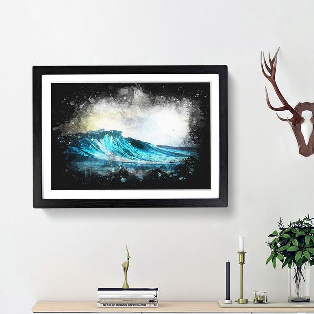 Wave View - Single Picture Frame Print on MDF East Urban Home Frame Option: Black Framed, Size: 24cm H x 33cm W x 2cm D on Productcaster.