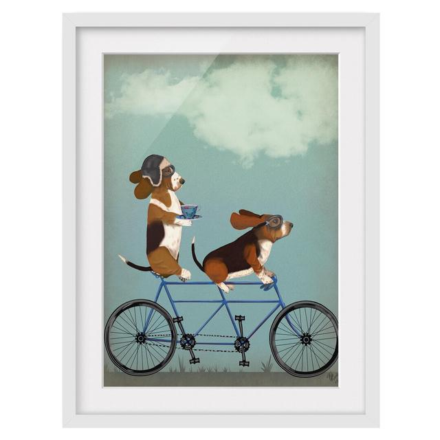 Picture With Frame - Bike Tour - Bassets Tandem - Portrait 4:3 Maturi Frame Option: White, Size: 100cm H x 70cm W x 2cm D on Productcaster.