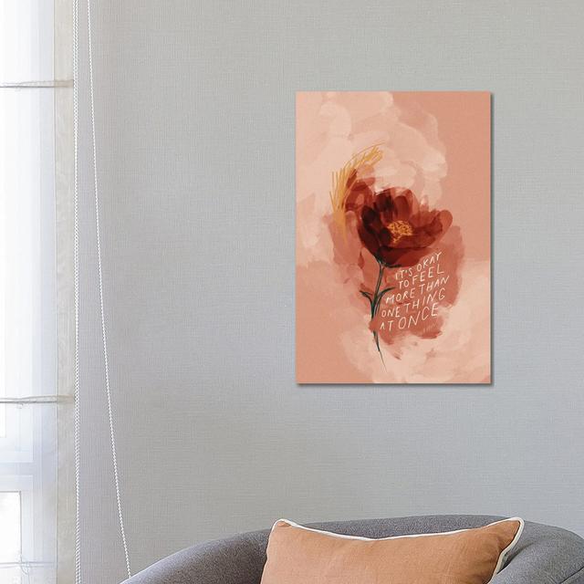 Okay to Feel More Than One Thing by Morgan Harper Nichols - Wrapped Canvas Painting Marlow Home Co. Size: 66.04cm H x 45.72cm W x 3.81cm D on Productcaster.