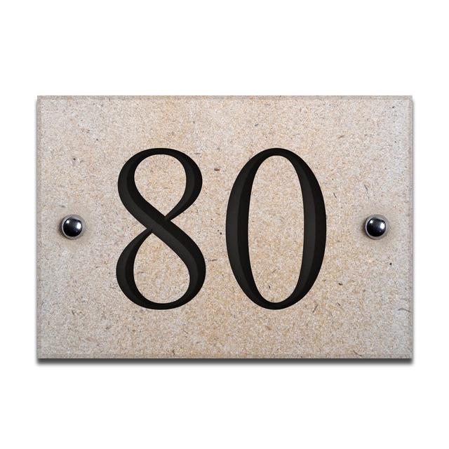 Chebanse 10Cm H Stone House Number Dakota Fields Colour: Black, Number: 57 on Productcaster.