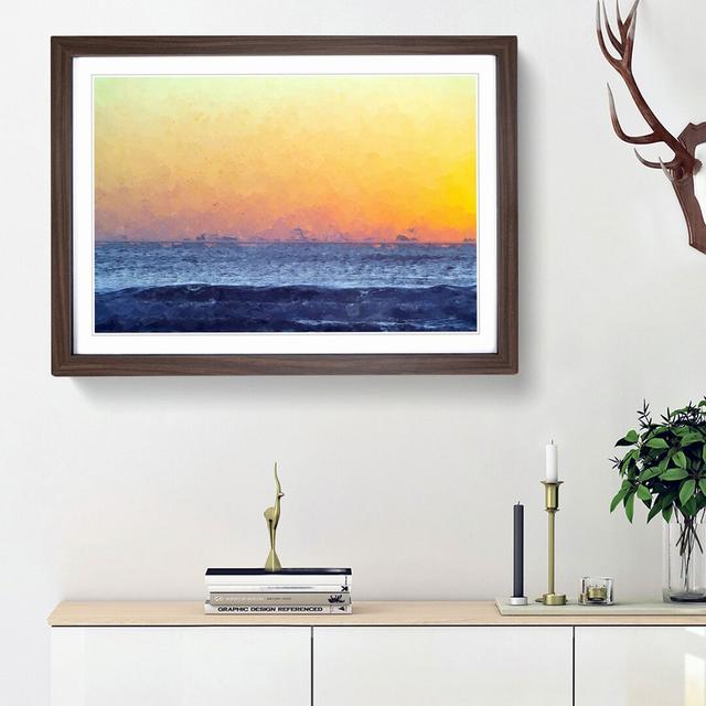 Orange Sunset - Picture Frame Graphic Art Print East Urban Home Frame Option: Walnut Framed, Size: 48cm H x 65cm W x 2cm D on Productcaster.