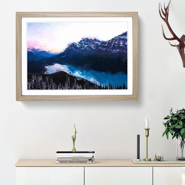 Peyto Lake in Alberta Canada - Picture Frame Graphic Art Print East Urban Home Size: 36cm H x 48cm W x 2cm D, Frame Option: Oak Framed on Productcaster.