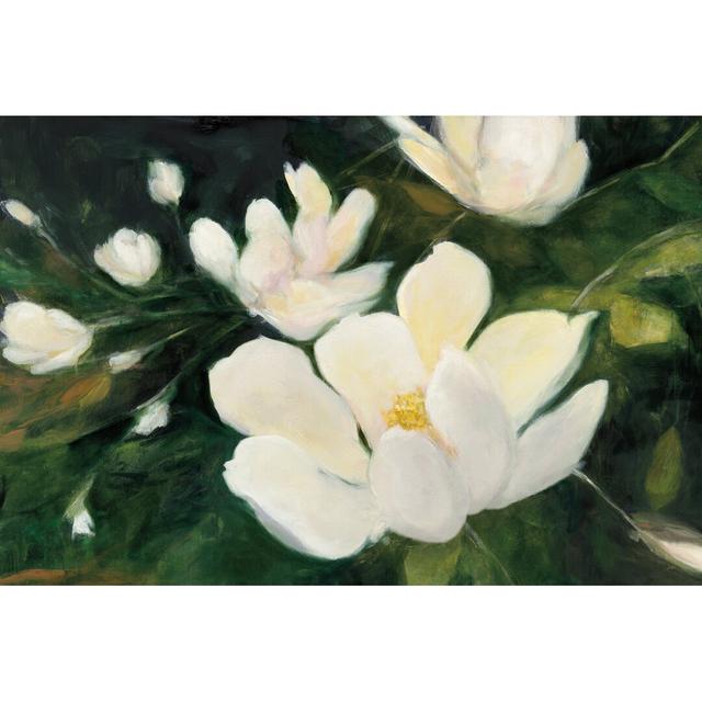 Magnolia Blooms by Julia Purinton - Wrapped Canvas Painting Marlow Home Co. Size: 61cm H x 91cm W x 3.8cm D on Productcaster.