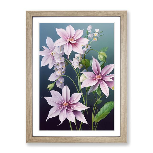 Pastel Flowers - Single Picture Frame Print Marlow Home Co. Frame Colour: Oak Framed, Size: 34cm H x 25cm W x 2cm D on Productcaster.