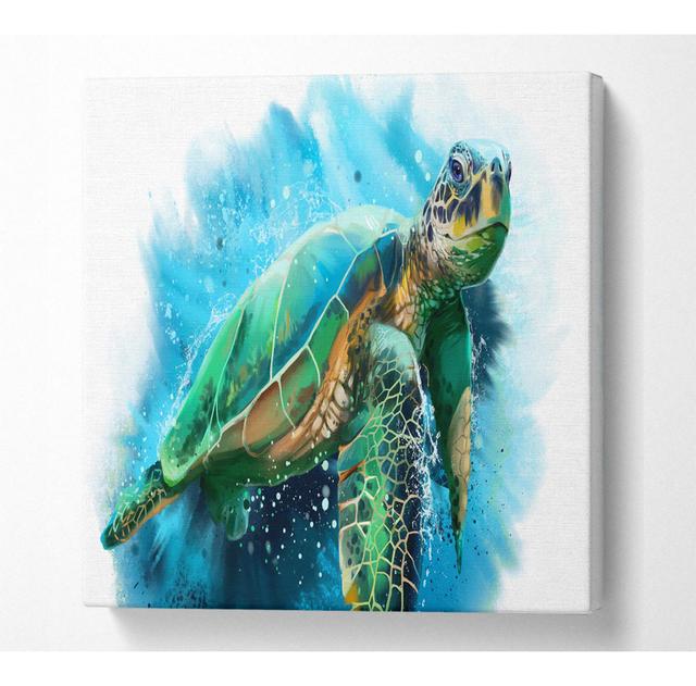 Cardonas The Sea Turtle Watercolour - Wrapped Canvas Art Prints Latitude Vive Size: 50.8cm H x 50.8cm W x 10cm D on Productcaster.