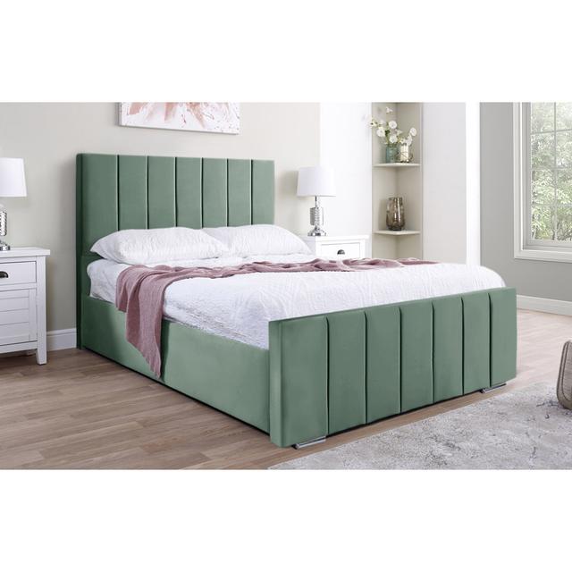 Ashelynn Upholstered Manufactured Wood Standard Platform Bed Canora Grey Size: Single (3'), Colour: Duck Egg on Productcaster.