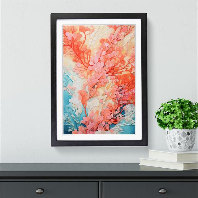 Coral Abstract House of Hampton Format: Black Framed, Size: 64cm H x 46cm W on Productcaster.