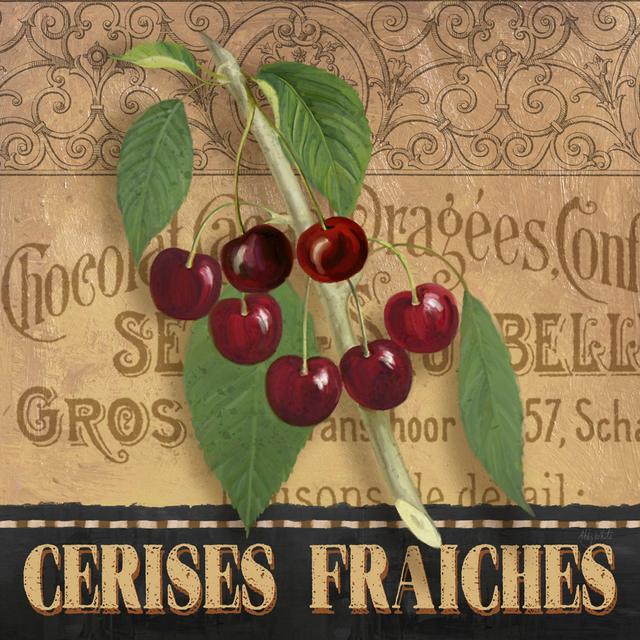 Fresh Cherries by Abby White - Wrapped Canvas Painting Astoria Grand Size: 30cm H x 30cm W on Productcaster.