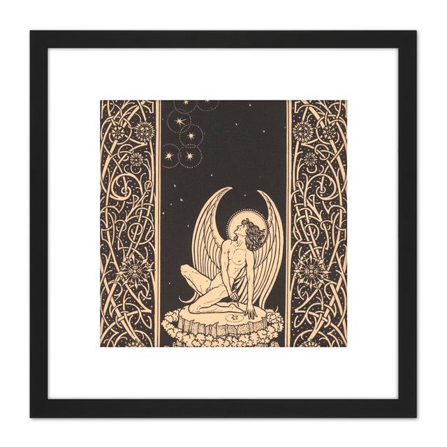 Lechter Seventh Ring Angel Ornate Book Illustration 9X9 Inch Square Wooden Framed Wall Art Print Picture With Mount Maturi on Productcaster.