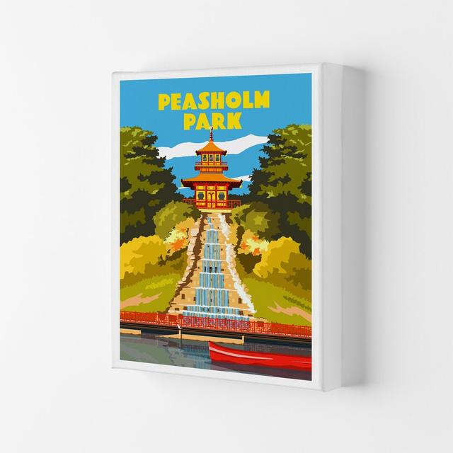 Peasholm Park by Richard O'Neill - Graphic Art Print Corrigan Studio Format: Wrapped Canvas, Size: 42cm H x 29.7cm W x 4cm D on Productcaster.