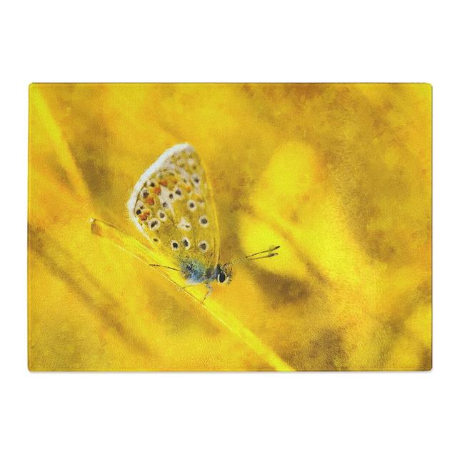 Tempered Glass Butterfly Painting Chopping Board East Urban Home Size: 20 cm x 28.5 cm on Productcaster.