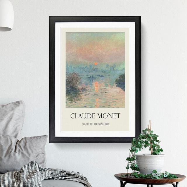 Sun Setting On The Seine by Claude Monet - Single Picture Frame Print East Urban Home Frame Option: Black Framed, Size: 65cm H x 48cm W x 2cm D on Productcaster.