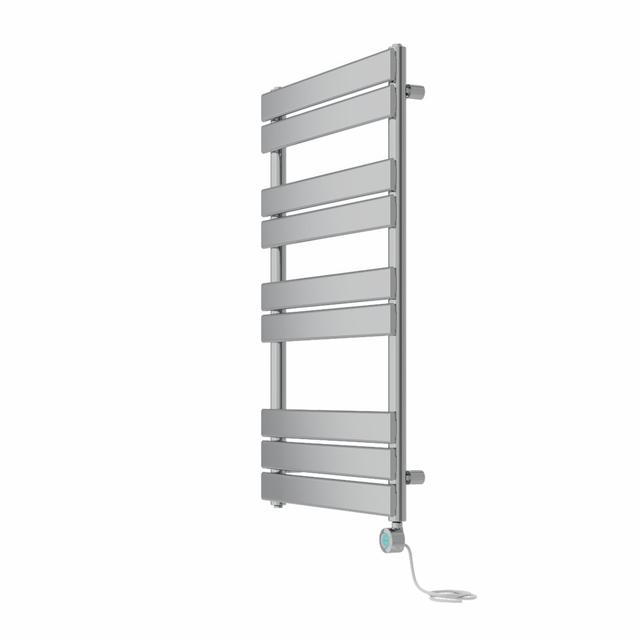 Prefilled Electric Flat Panel Heated Towel Rail Symple Stuff Finish: Chrome, Size: 100cm H x 60cm W x 6.2cm D on Productcaster.