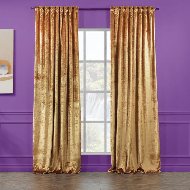 Vorhang-Set mit Stangendurchzug, blickdicht Lilijan Home & Curtain Farbe: Honig, Panel-Größe: 280 cm B x 375 cm T on Productcaster.