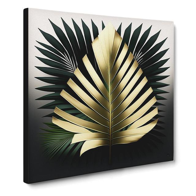 Palm Leaf Bauhaus Bay Isle Home Size: 50cm H x 50cm W x 3cm D on Productcaster.