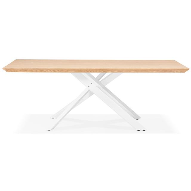 Schuyler Dining Table Ebern Designs Colour (Table Top): Natural, Colour (Table Base): White on Productcaster.